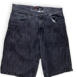 Southpole Vintage Y2K Mens Black Denim Shorts Jorts 40